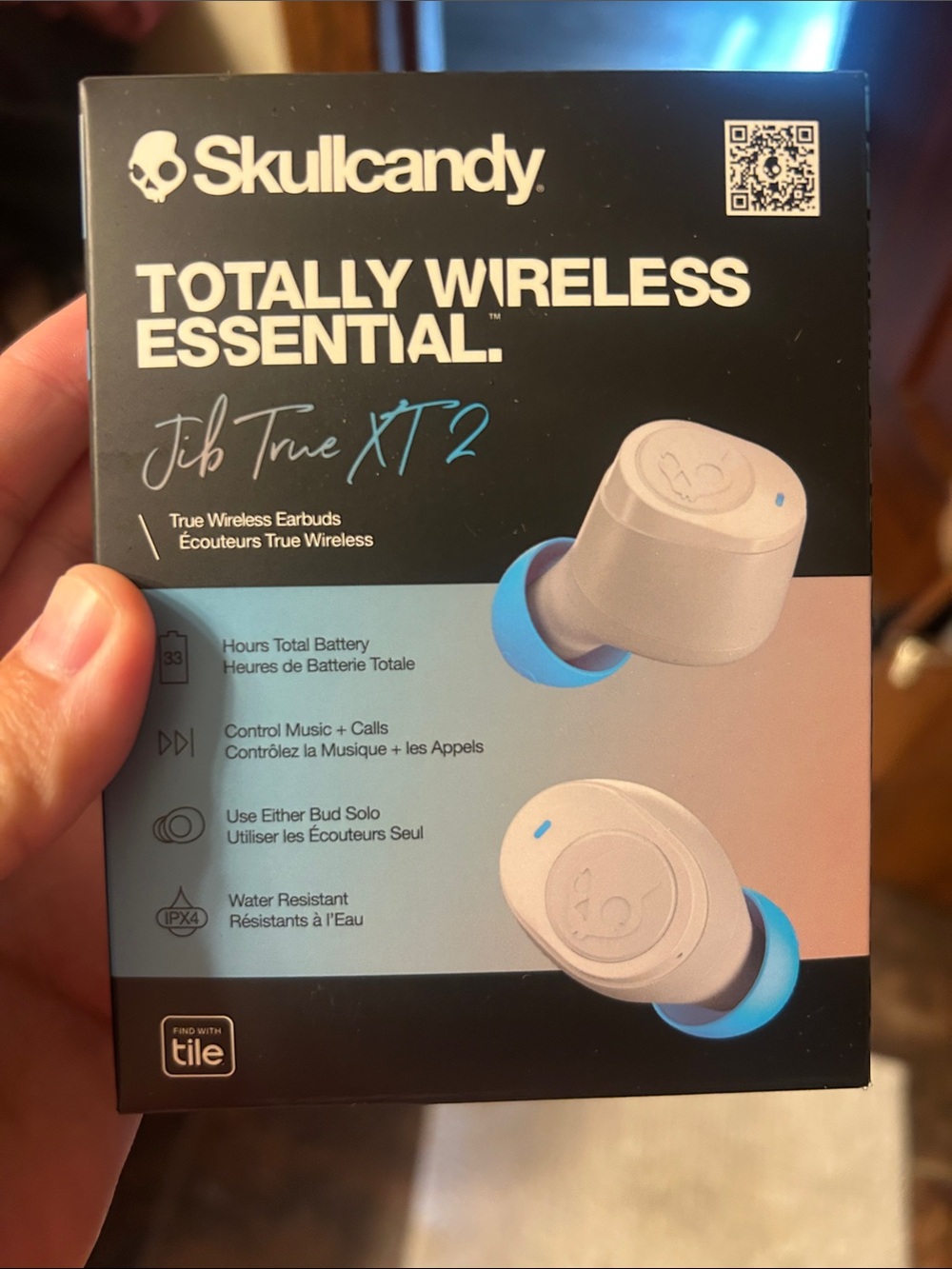 NEW IN BOX SKULLCANDY  True Wireless Earbuds in Gray & Bright Blue